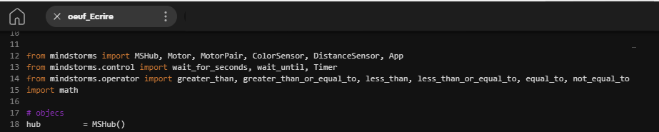 Egg-Inventor code python pour écrire